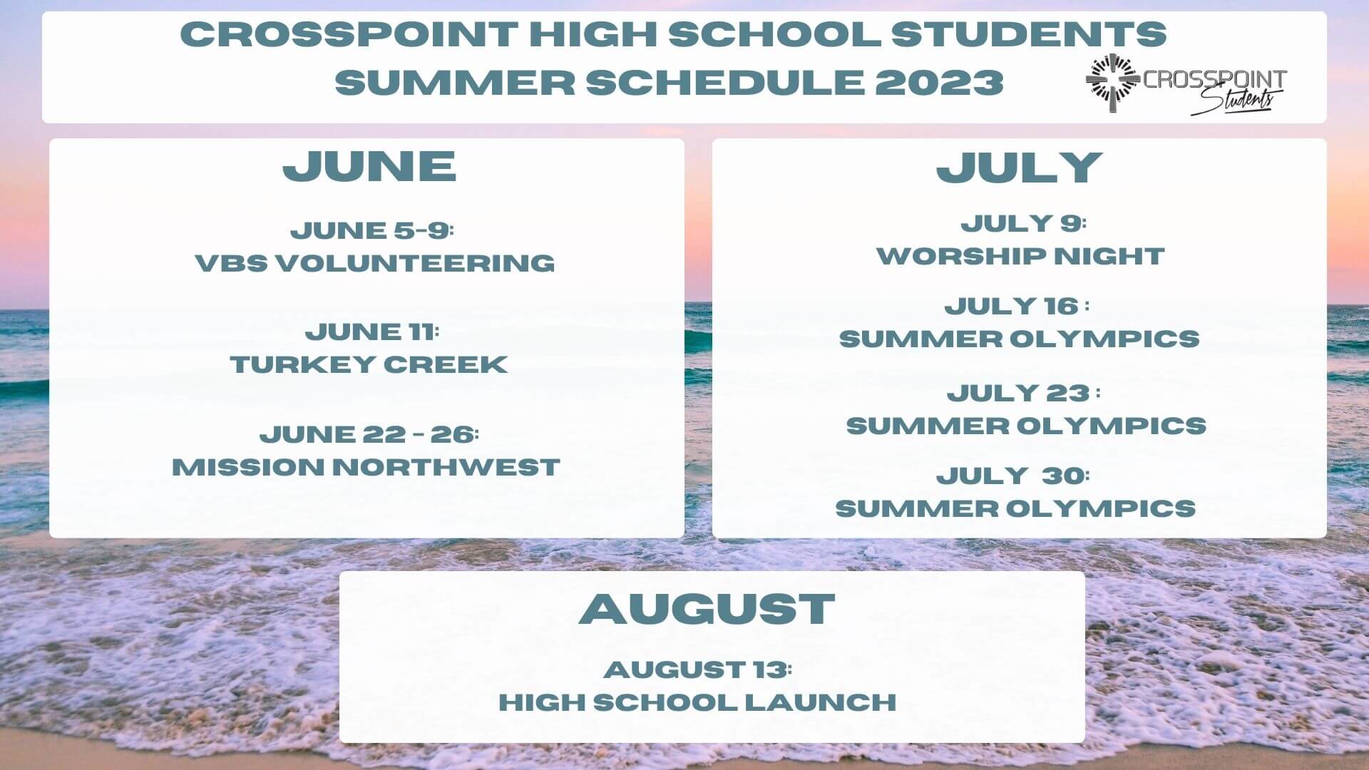 High School Summer Schedule